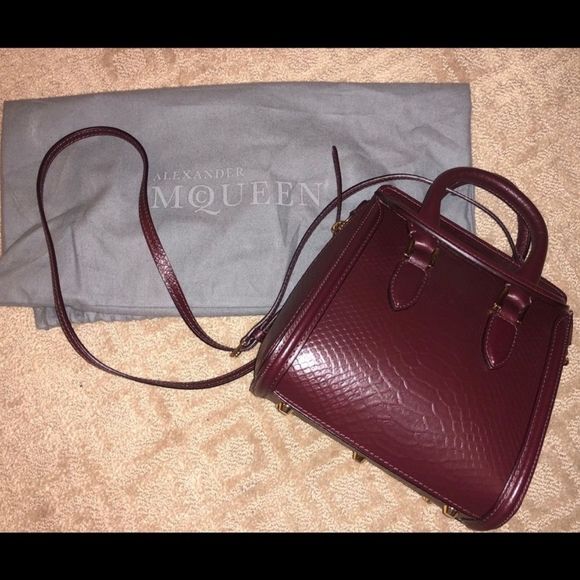 Alexander McQueen | Heroine - Burgundy Reptile Mini Satchel - RARE NWOT - Picture 2 of 8